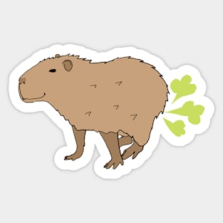 funny farting capybara Sticker